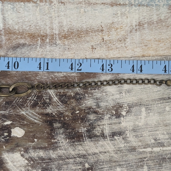 Vintage Chico's Aquamarine/Facetted Acrylic Brass Tone Belt 44" - Picture 8 of 12